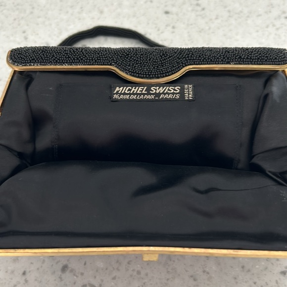 Vintage black beaded bag from Paris France - Picture 3 of 6